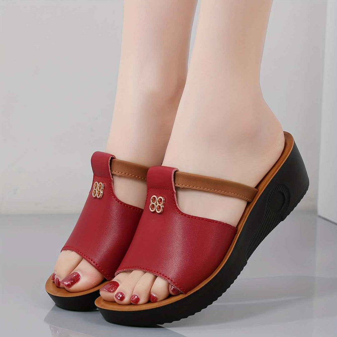 Cosette | Comfortable Women's Orthopedic Sandals with Cushioning Platform Red