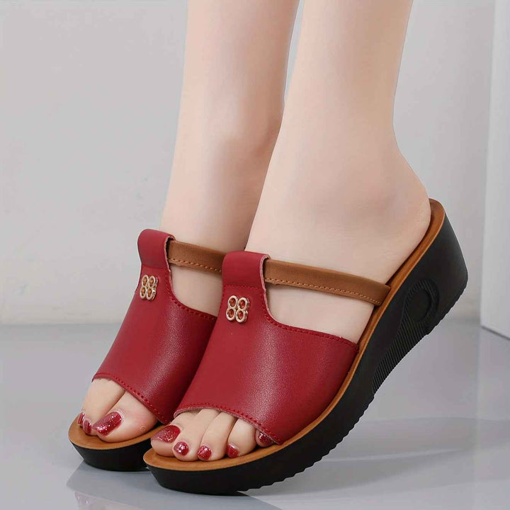 Cosette | Comfortable Women's Orthopedic Sandals with Cushioning Platform Red