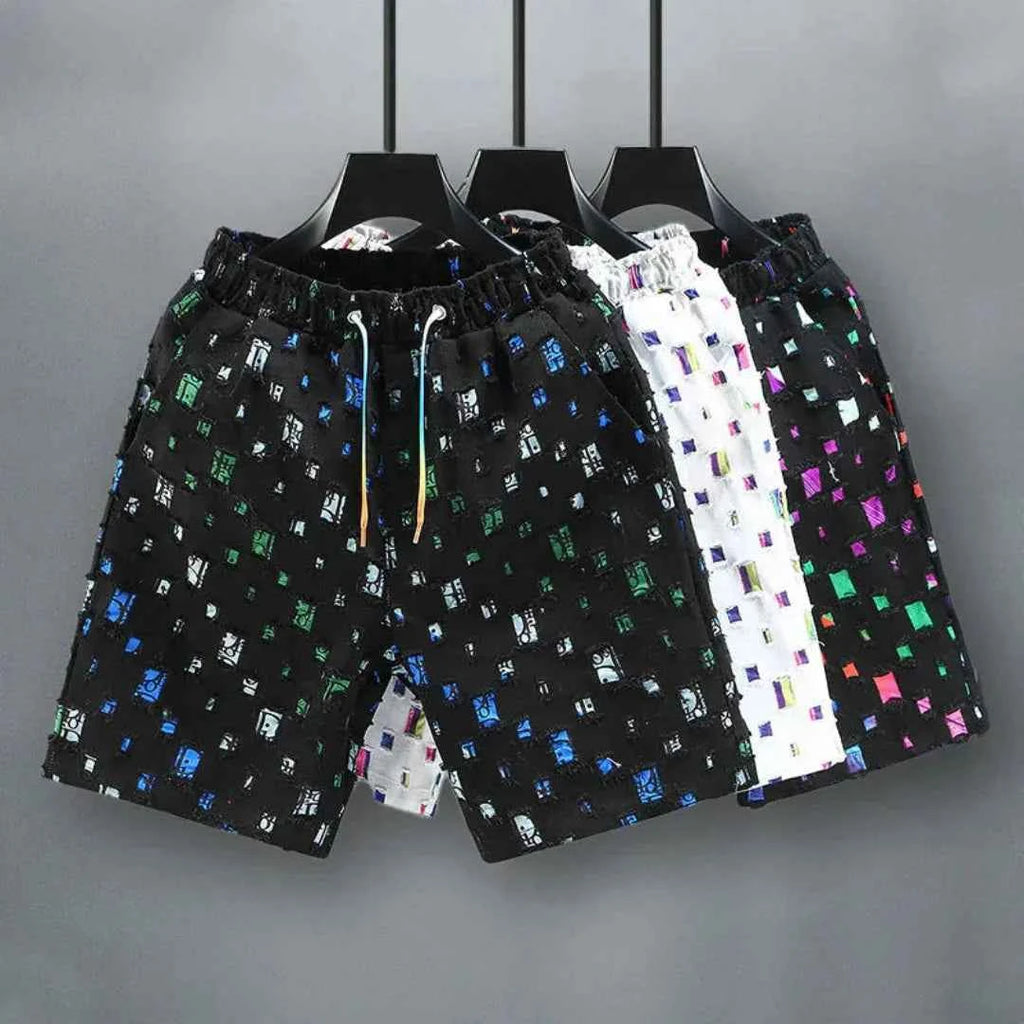 Men's Reflective Grid Denim Shorts All 3 Colors (Buy 2 Get 1 FREE)