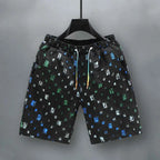 Men's Reflective Grid Denim Shorts Black
