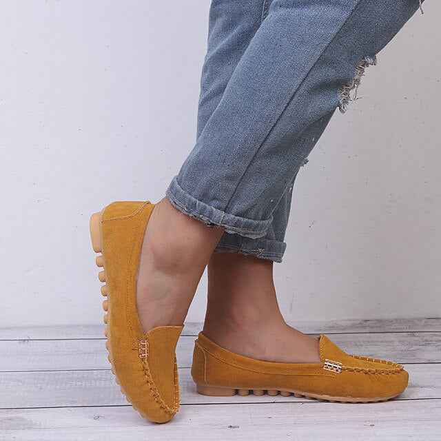Women's Stylish Casual Slip-On Flat Loafers Yellow