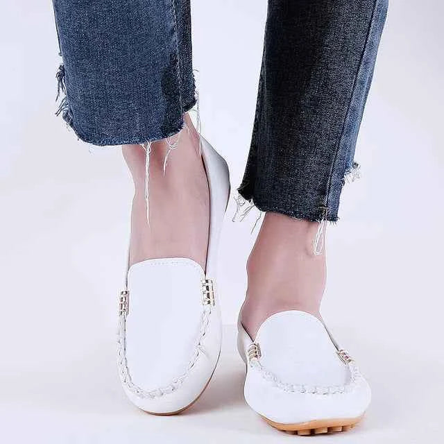 Women's Stylish Casual Slip-On Flat Loafers White