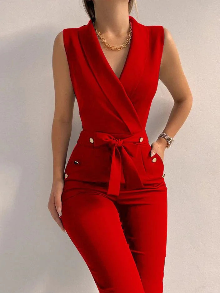 Women's Luxury Jumpsuit - Elegant and Stylish Design Red