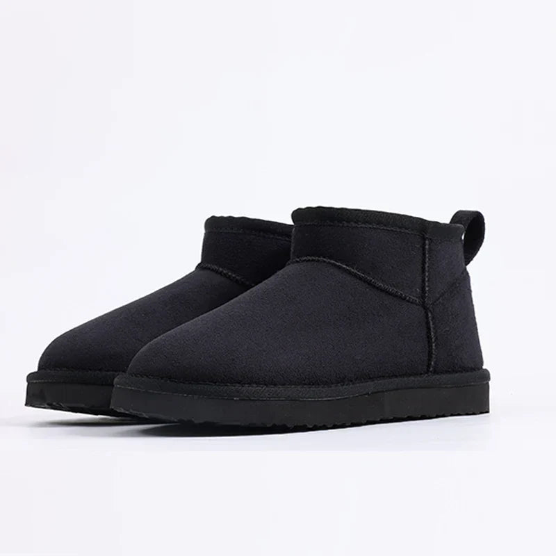 Women's Waterproof Fuzzy Winter Snow Boots for Warmth Black
