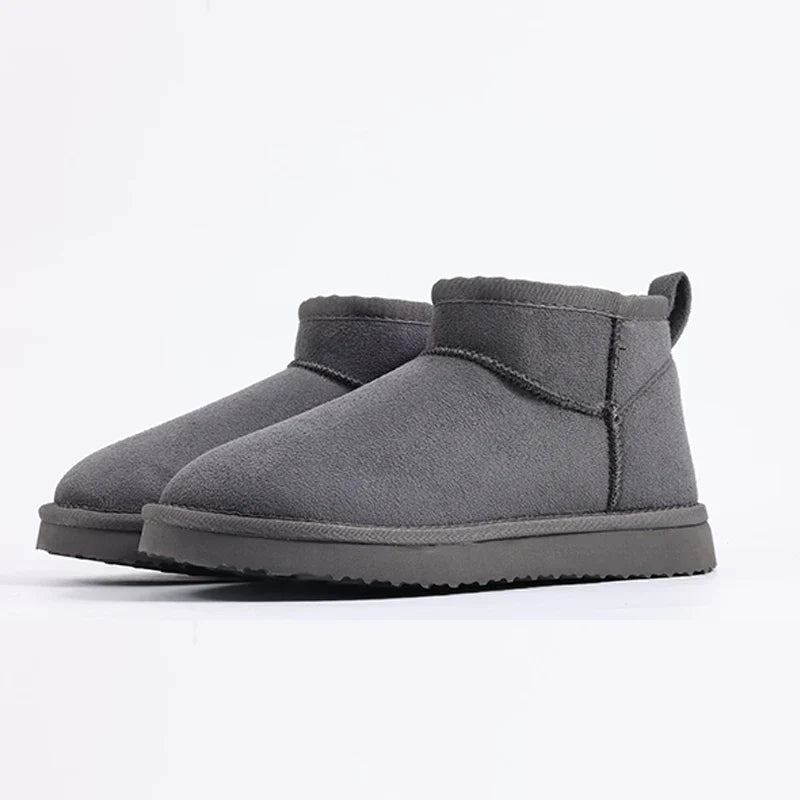 Women's Waterproof Fuzzy Winter Snow Boots for Warmth Grey