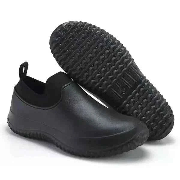 Men's Water-Resistant Slip-On Safety Work Shoes Black