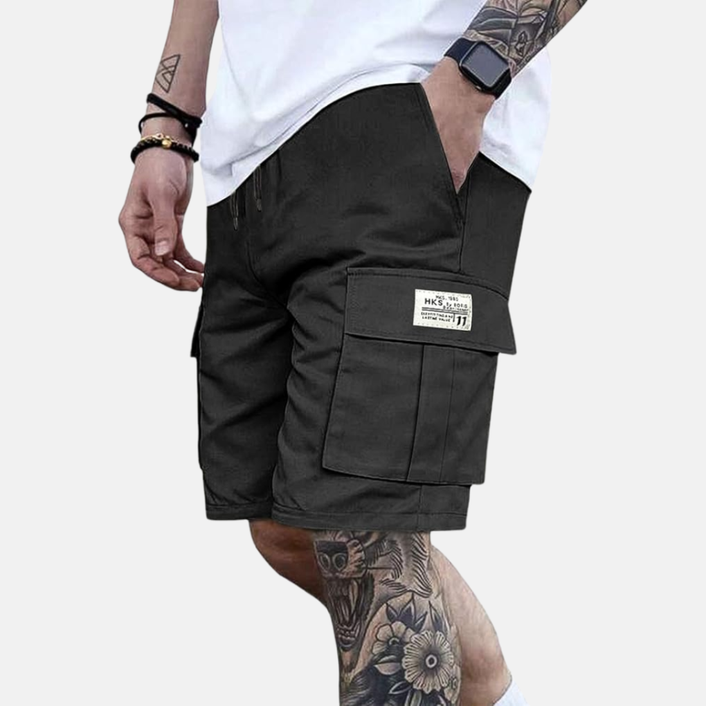 Men's Casual Loose Fit Cargo Shorts Black