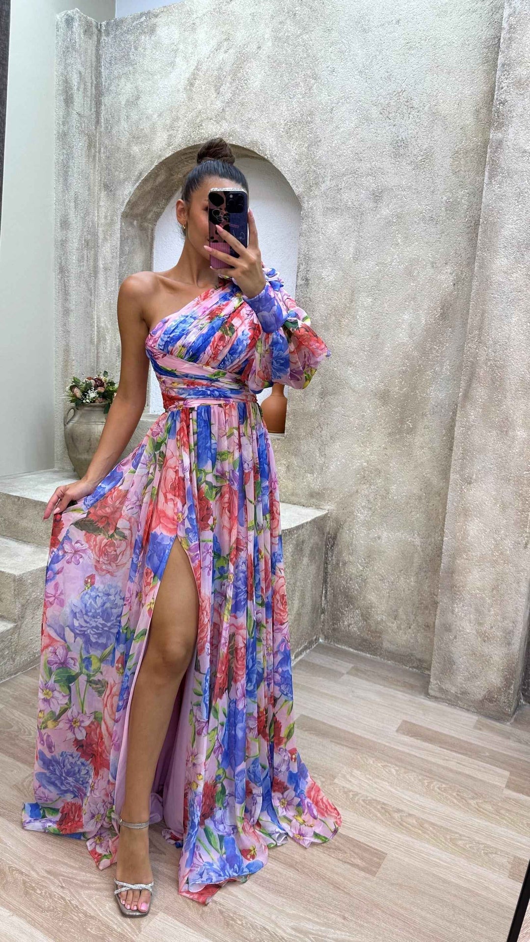 Whitney | Elegant Flowy Shoulder Dress for Summer Events
