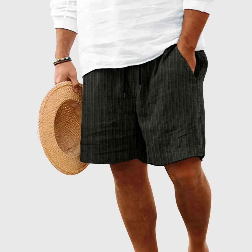 Men's Summer Striped Shorts - Willow Design Black