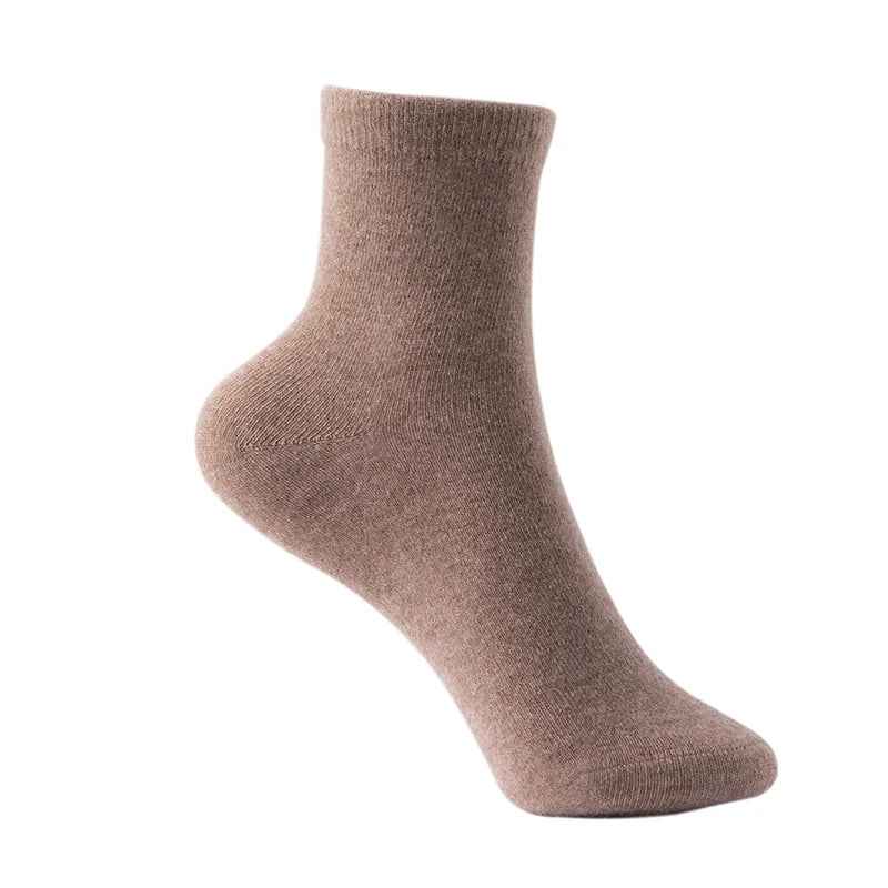 Form-Fitting Solid Ribbed Cuff Ankle Socks Khaki One Size Fits Most