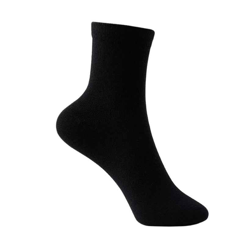 Form-Fitting Solid Ribbed Cuff Ankle Socks Black One Size Fits Most