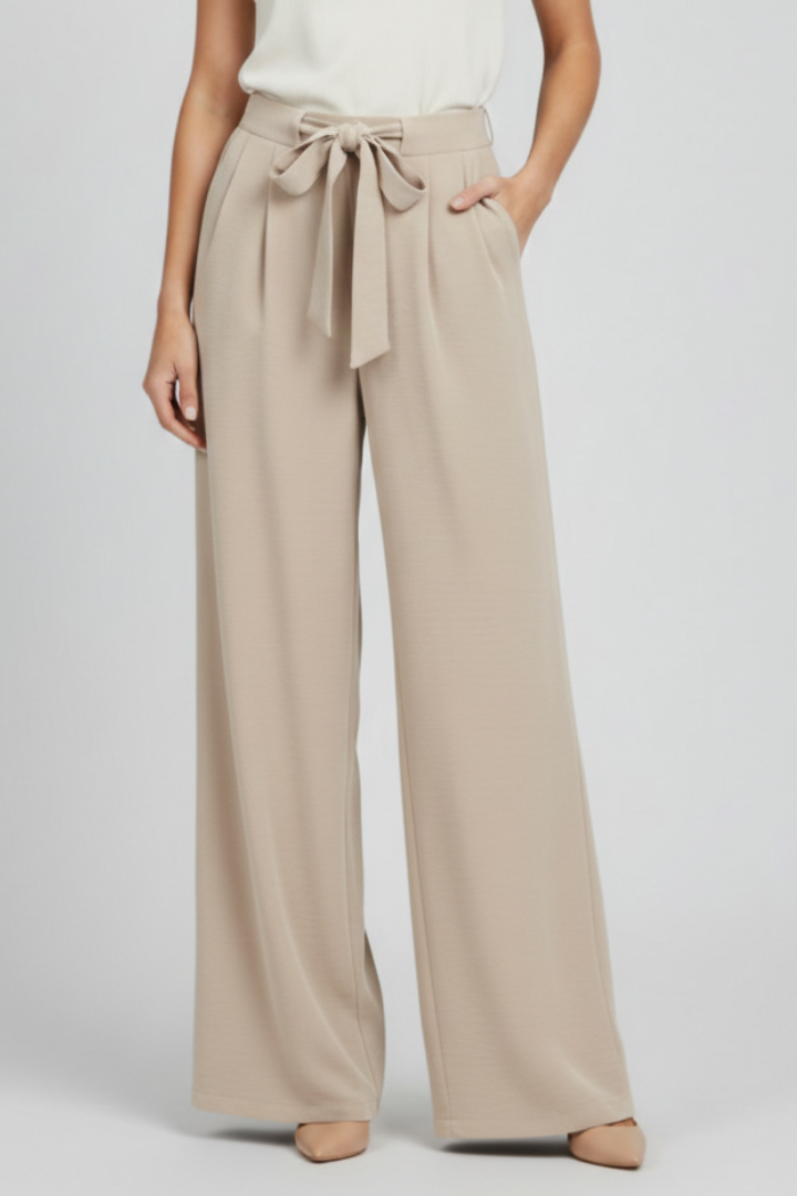 Women's Wide-Leg Drawstring Palazzo Trousers