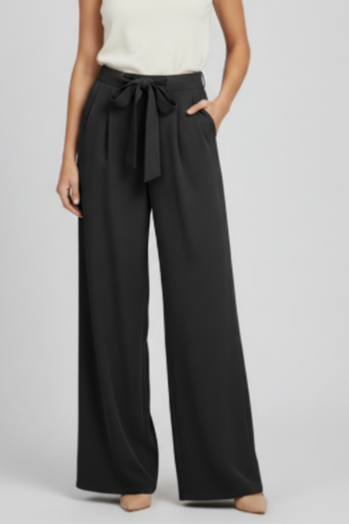 Women's Wide-Leg Drawstring Palazzo Trousers