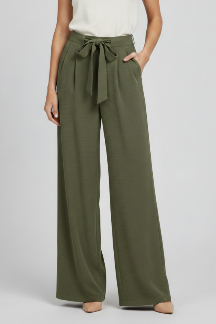 Women's Wide-Leg Drawstring Palazzo Trousers