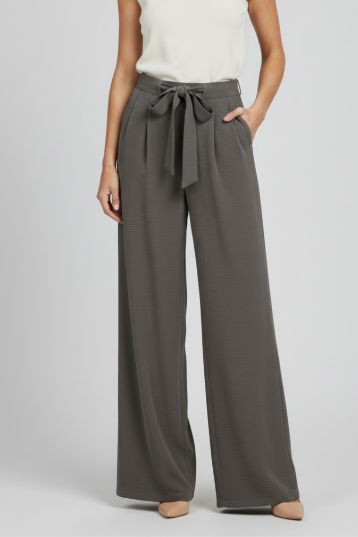 Women's Wide-Leg Drawstring Palazzo Trousers