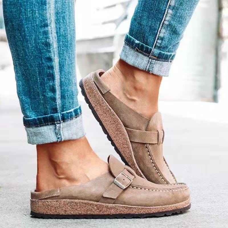 Women's Classic Slip-On Loafers with Buckle