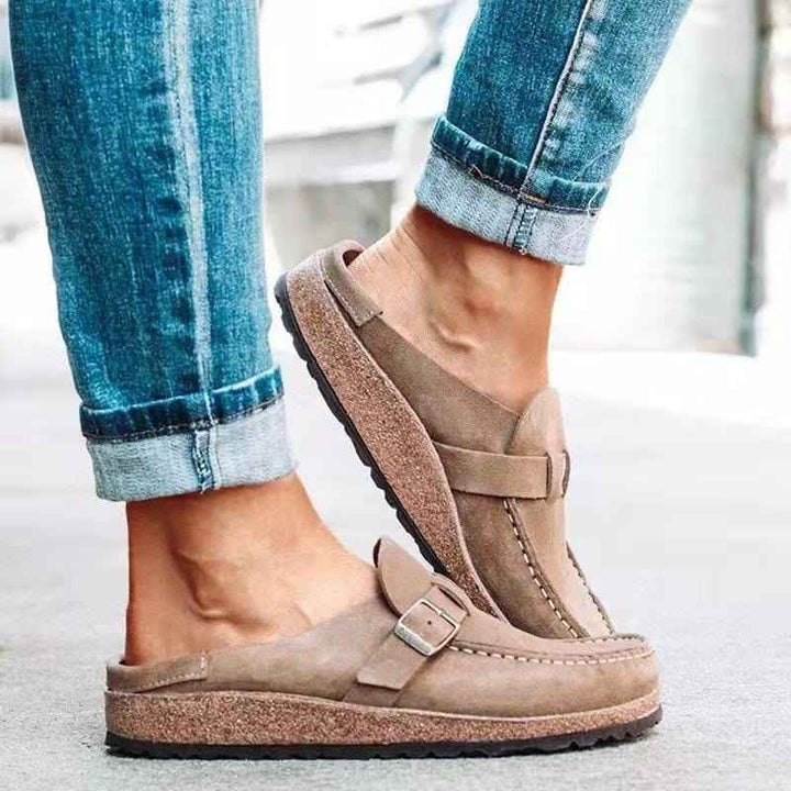 Women's Classic Slip-On Loafers with Buckle