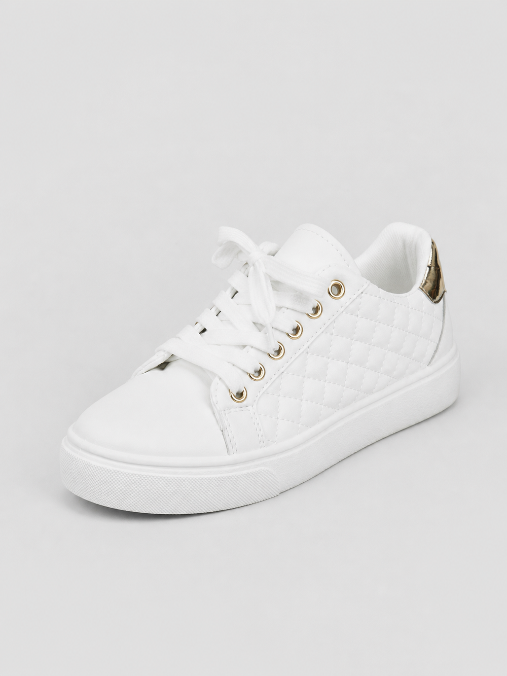Women's Comfort Trainers – Stylish Quilted Leather Shoes White