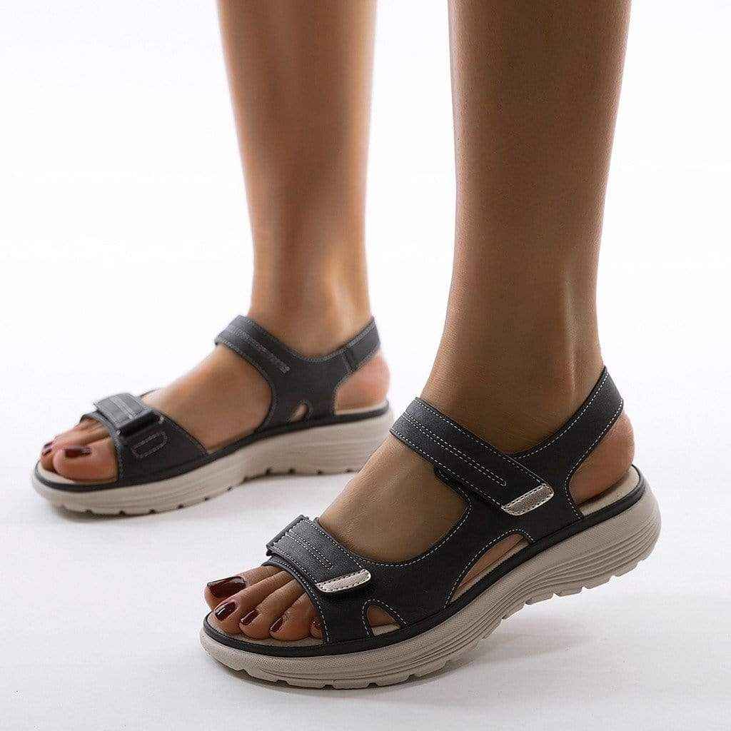 Women's Adjustable Sport Sandals with Cushioned Platform Black