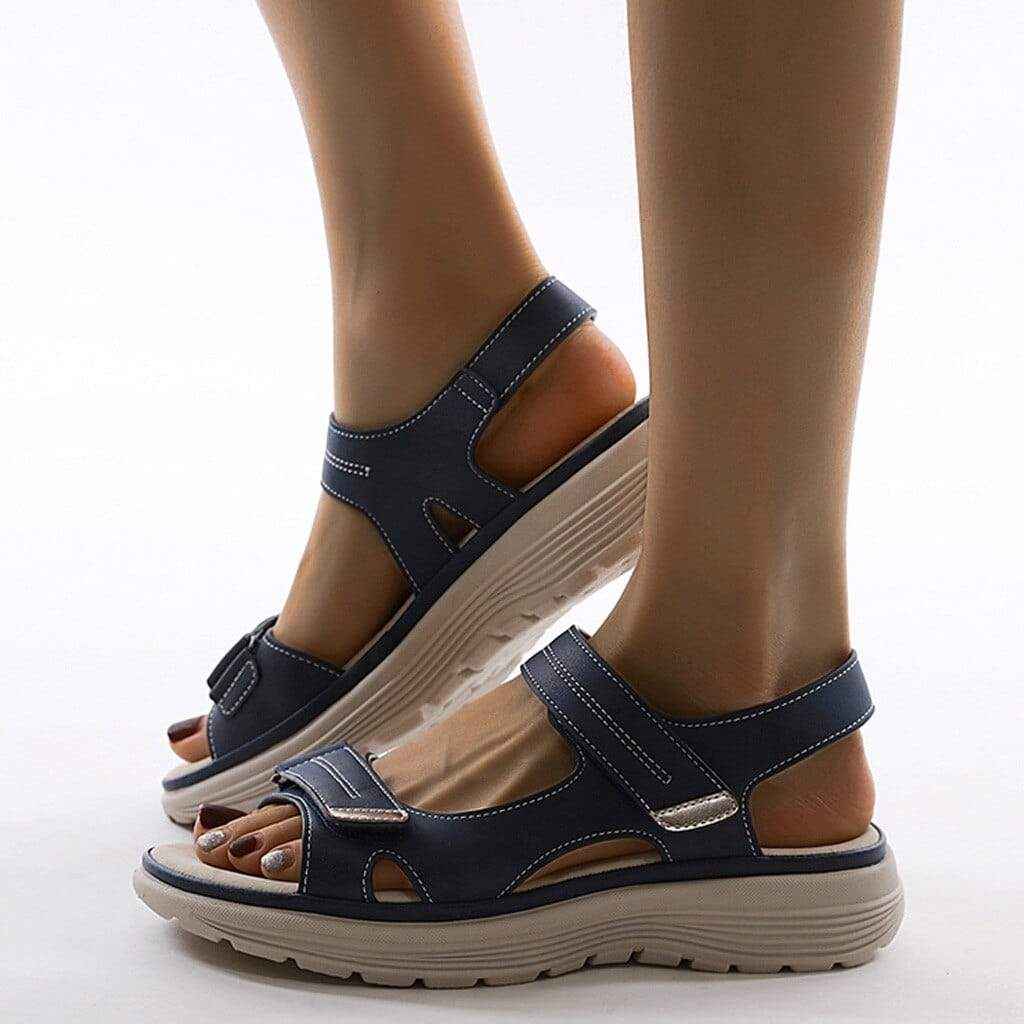 Women's Adjustable Sport Sandals with Cushioned Platform Blue