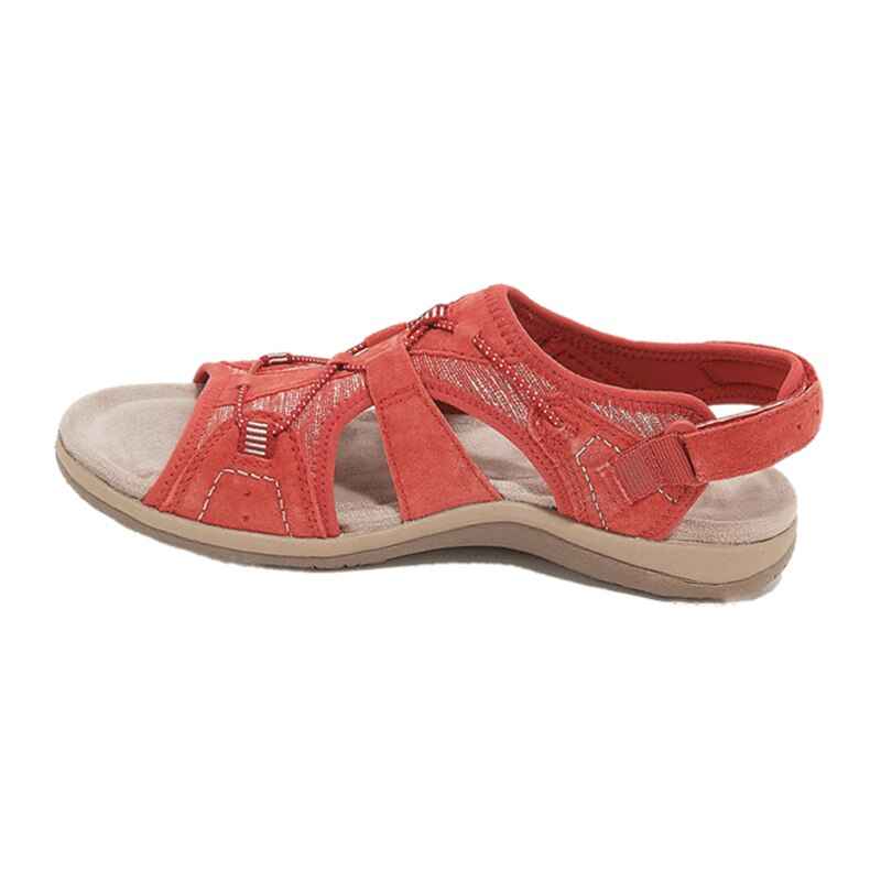 Women's Adjustable Sports Sandals with Velcro Straps and Ventilation Red