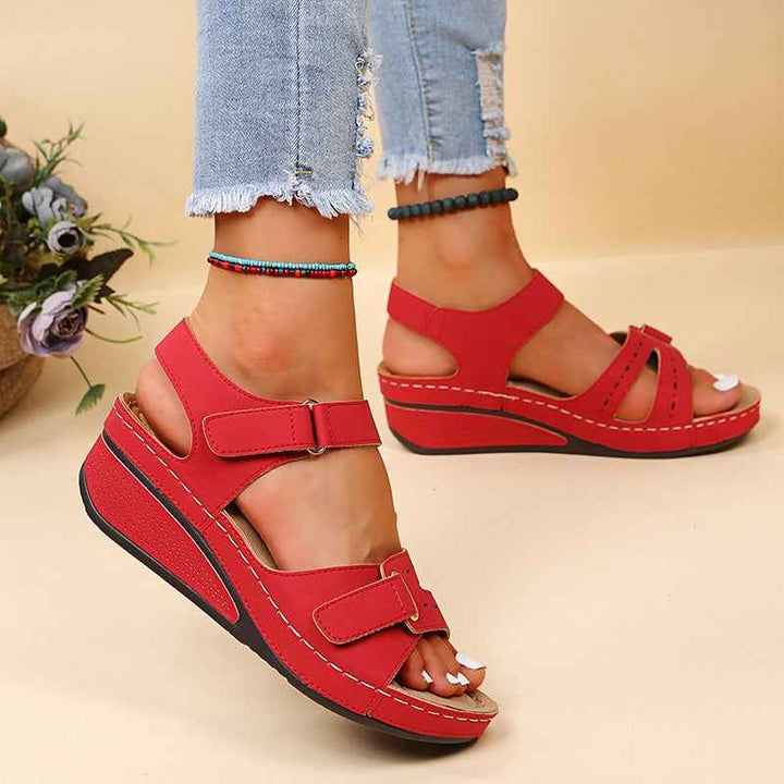 Women's Adjustable Wedge Sandals with Straps