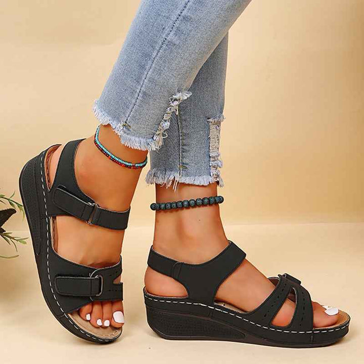 Women's Adjustable Wedge Sandals with Straps