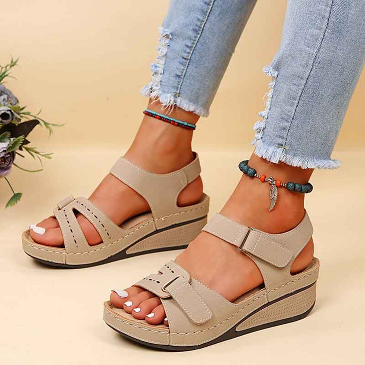 Women's Adjustable Wedge Sandals with Straps