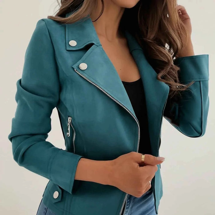 Women's Asymmetrical Biker Jacket Blue
