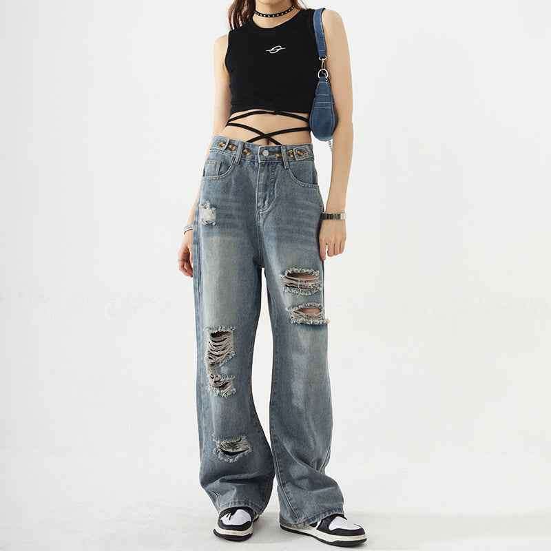 Women's Baggy Subway Jeans - Stylish and Comfortable Fit