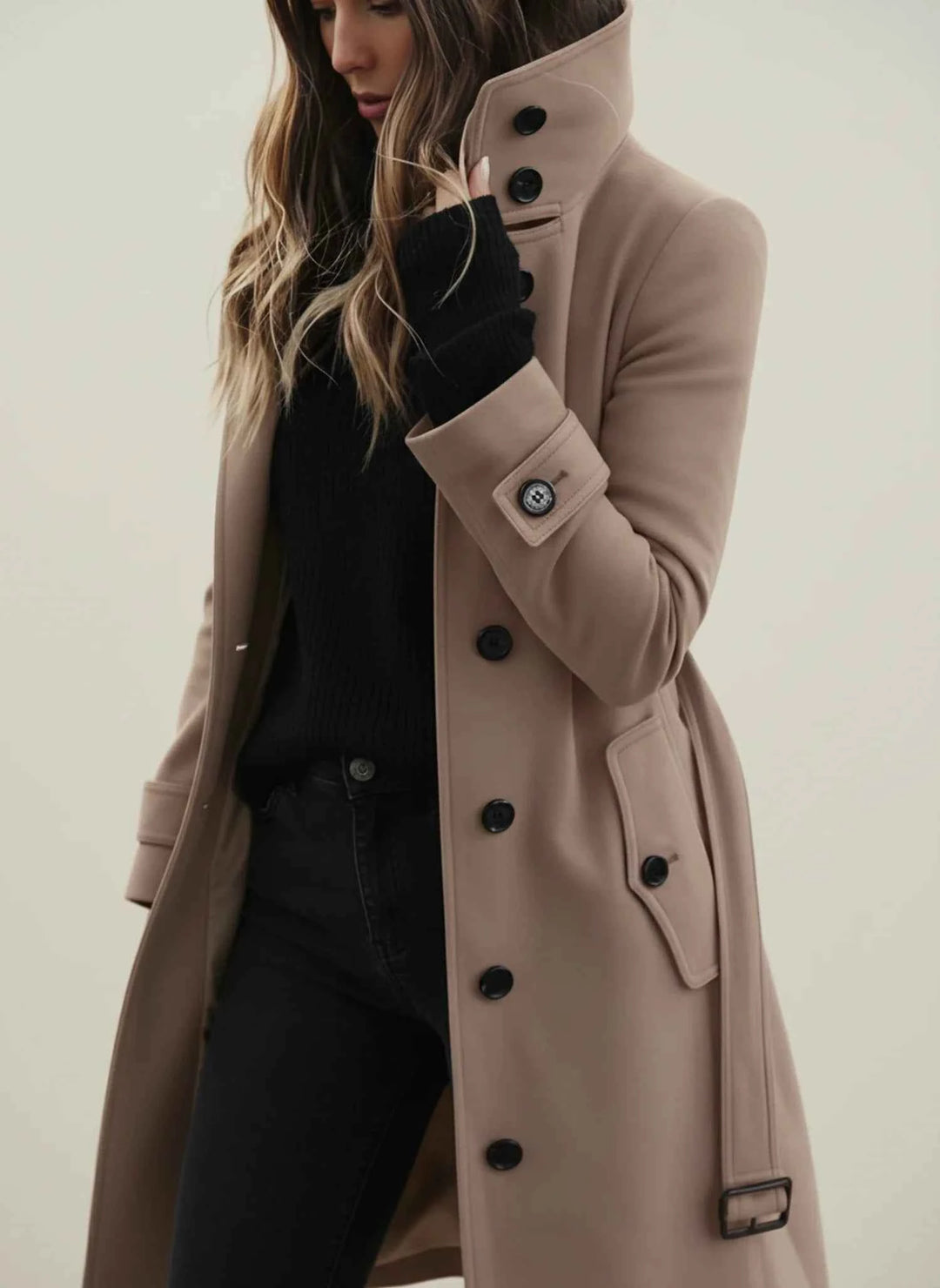 Women's Belted Trench Coat Beige