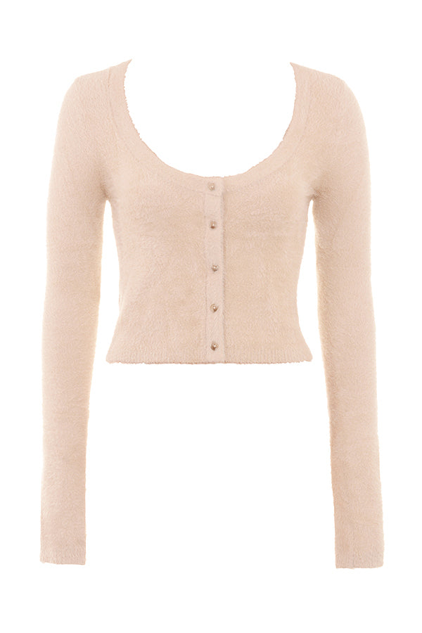 Women's Bodycon Midi Dress with Cropped Cardigan - Soft Knit Fabric Beige Vest