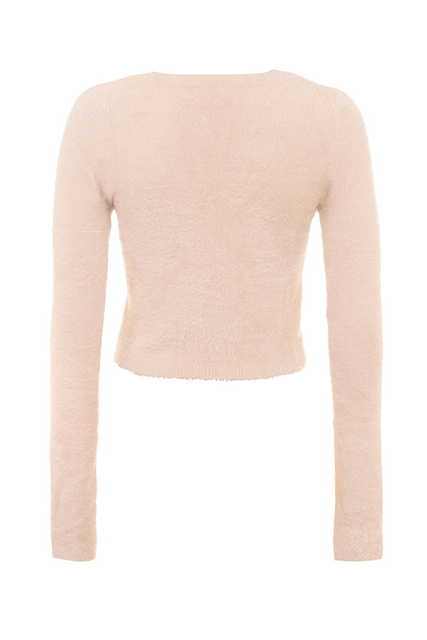 Women's Bodycon Midi Dress with Cropped Cardigan - Soft Knit Fabric