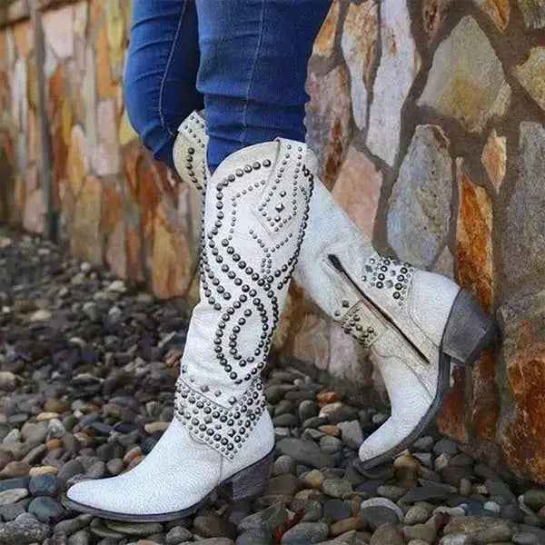 Women's Bold & Chic Long Heel Boots White