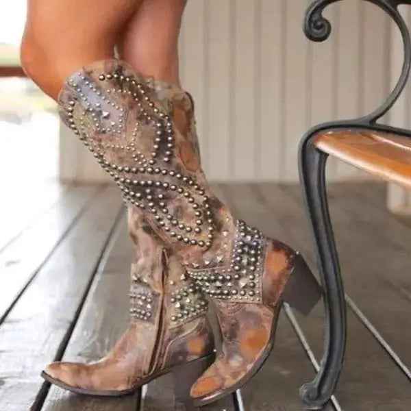 Women's Bold & Chic Long Heel Boots Brown