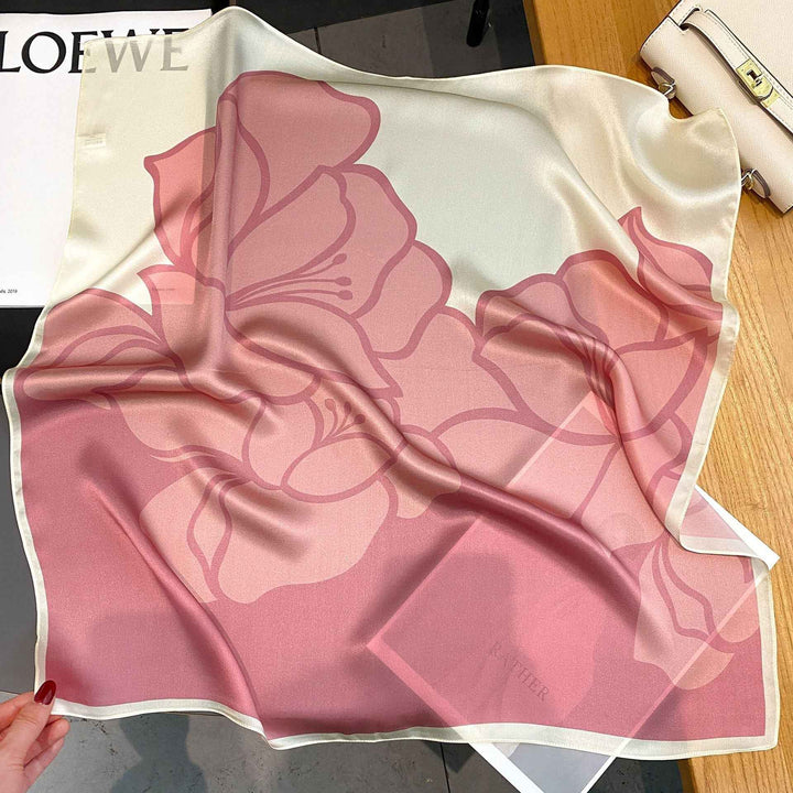 Women's Bold Color Block Silk Square Scarf