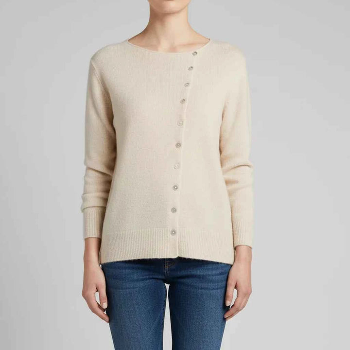 Women's Button-Down Sweater Beige One Size