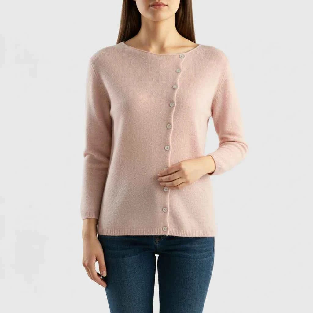 Women's Button-Down Sweater Pink One Size