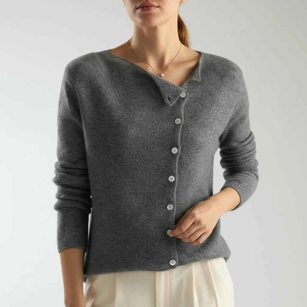 Women's Button-Down Sweater Grey One Size