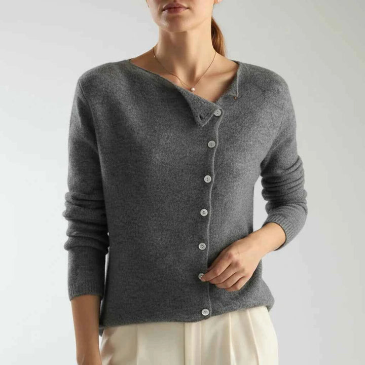 Women's Button-Down Sweater Grey One Size