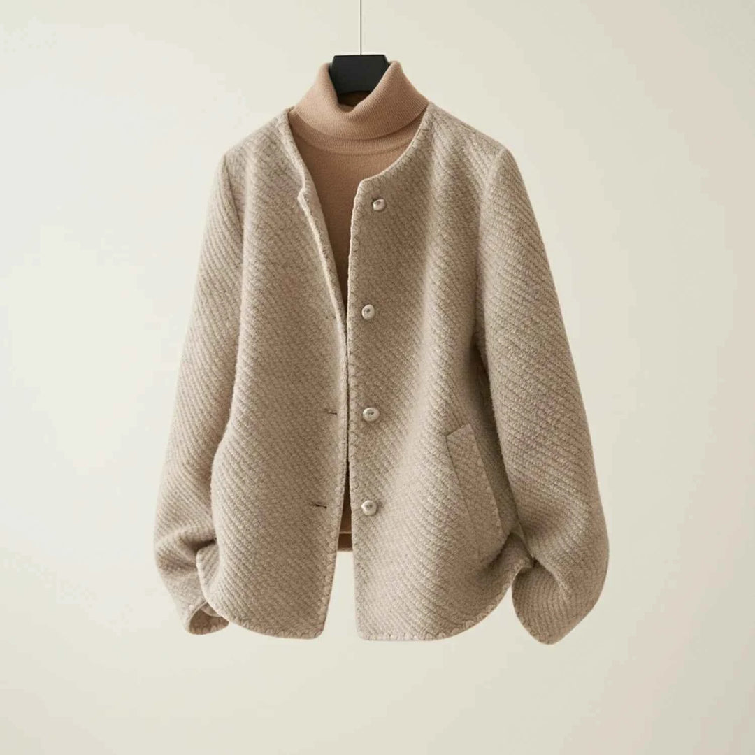 Women's Button Front Short Cardigan Beige