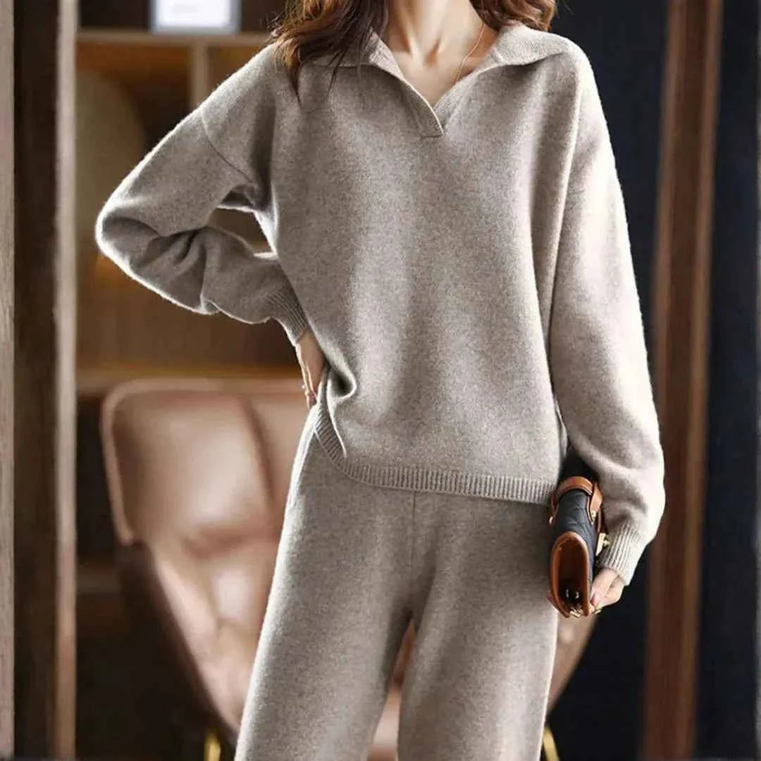 Women's Cashmere-Blend Sweater and Pants Set
