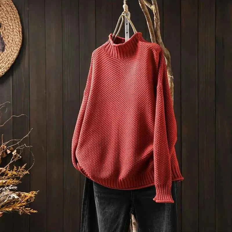 Women's Cashmere Sweater - Luxurious Softness and Style Red