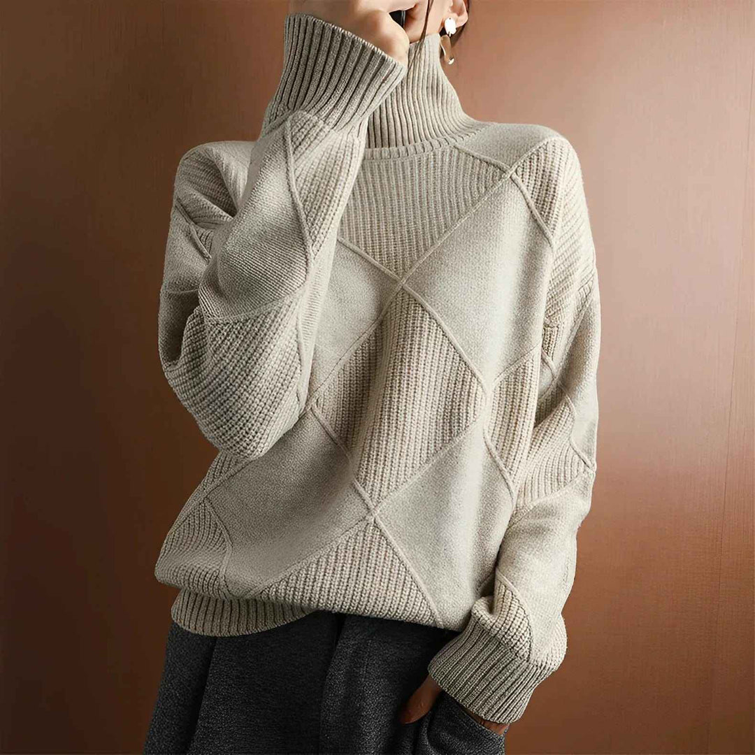 Women's Cashmere Turtleneck Sweater Grey