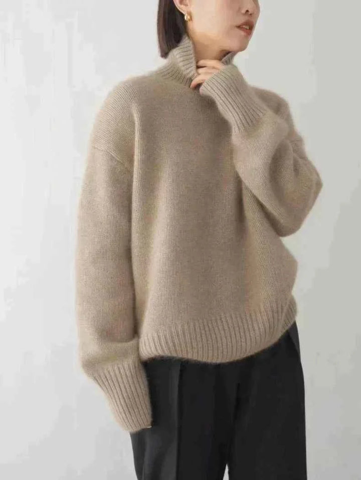 Women's Cashmere Turtleneck Sweater Khaki