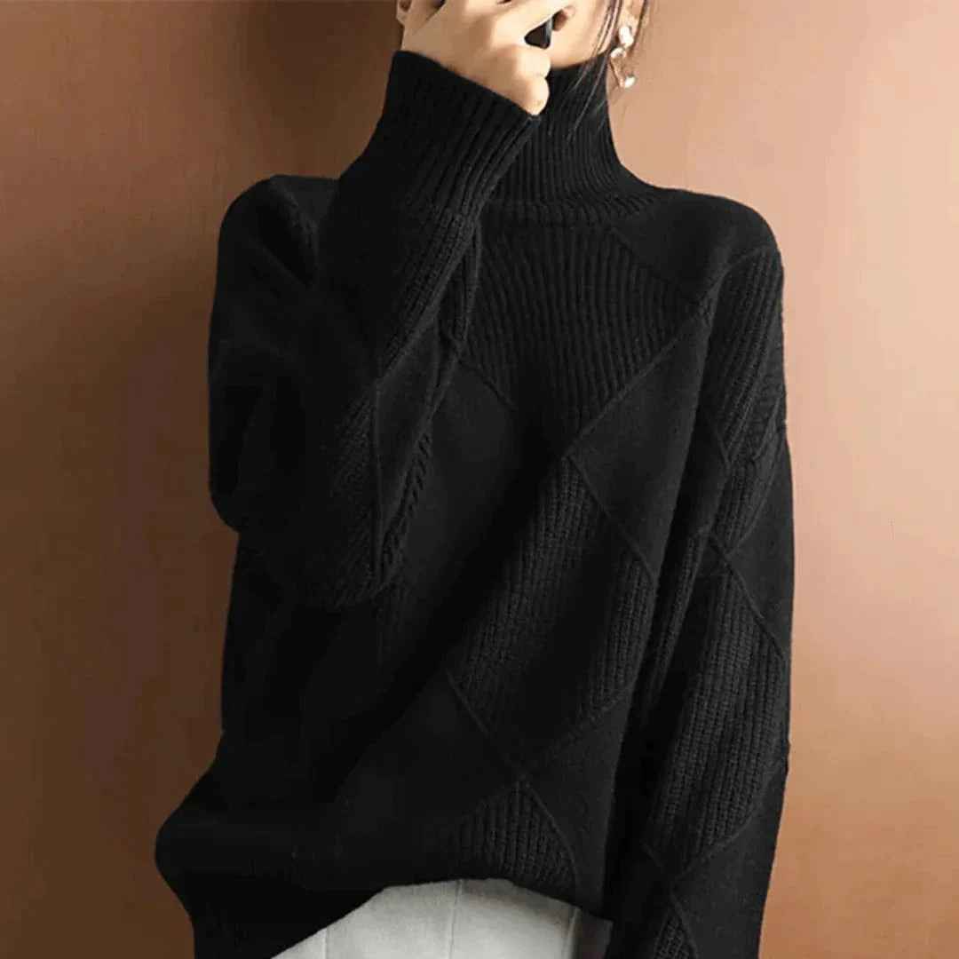 Women's Cashmere Turtleneck Sweater Black