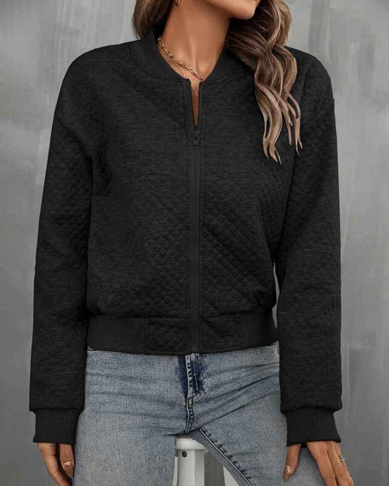 Women's Casual Cropped Quilted Jacket - Stylish & Comfortable