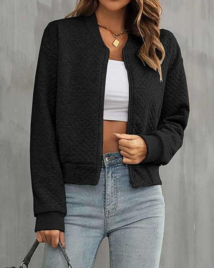 Women's Casual Cropped Quilted Jacket - Stylish & Comfortable