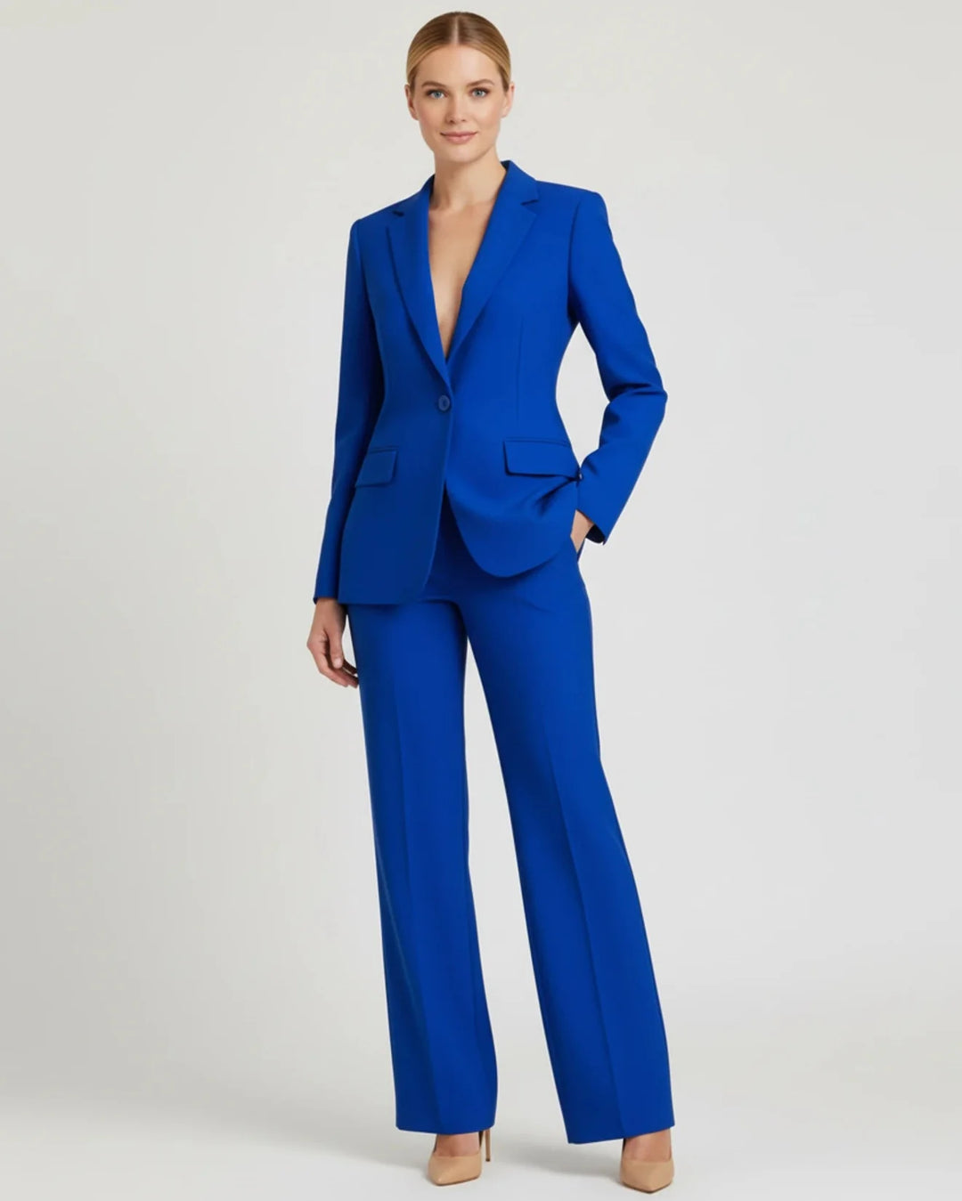 Women's Chic Tailored Long Blazer Suit Set