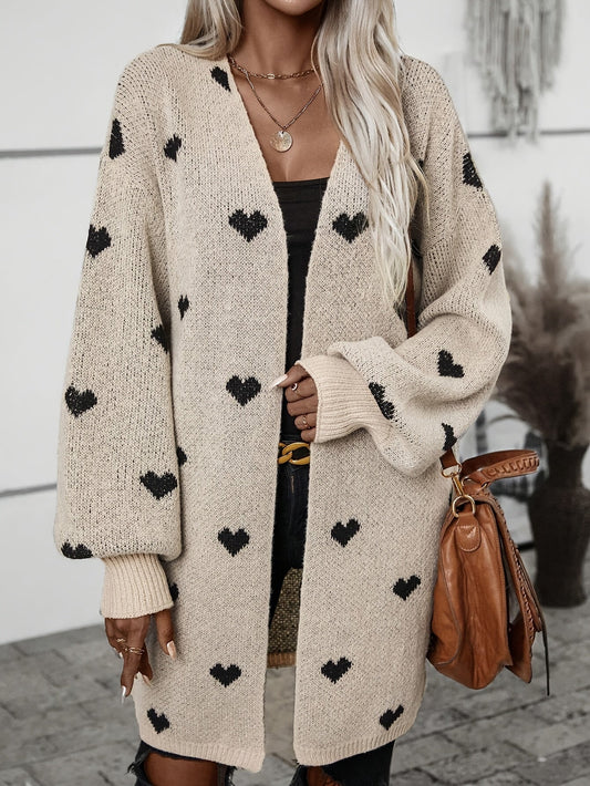 Women's Acrylic Oversized Relaxed Fit Cardigan Winter Essential Khaki